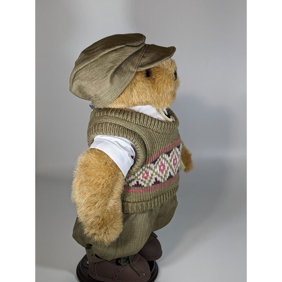SAND TRAP SAM 12" Golf Bear w/Outfit  Vintage Tender Heart Treasures w/stand - Picture 3 of 6